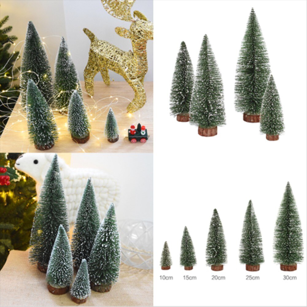 5 stk jul sne mini træ festival fest ornament dekoration miniature