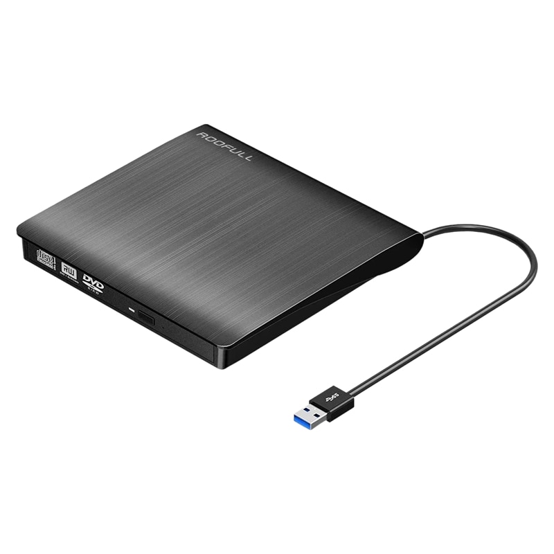 Externe cd dvd-drive usb 3.0,  premium draagbare dvd/cd-rom +/-rw optische drive brander schrijver speler voor laptop pc mac: Default Title