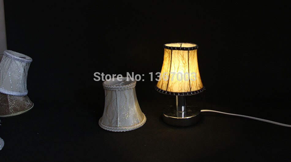 12cm White Brown color lace Chandelier Lamp Shades, Small Modern wall lamp shades, Clip On