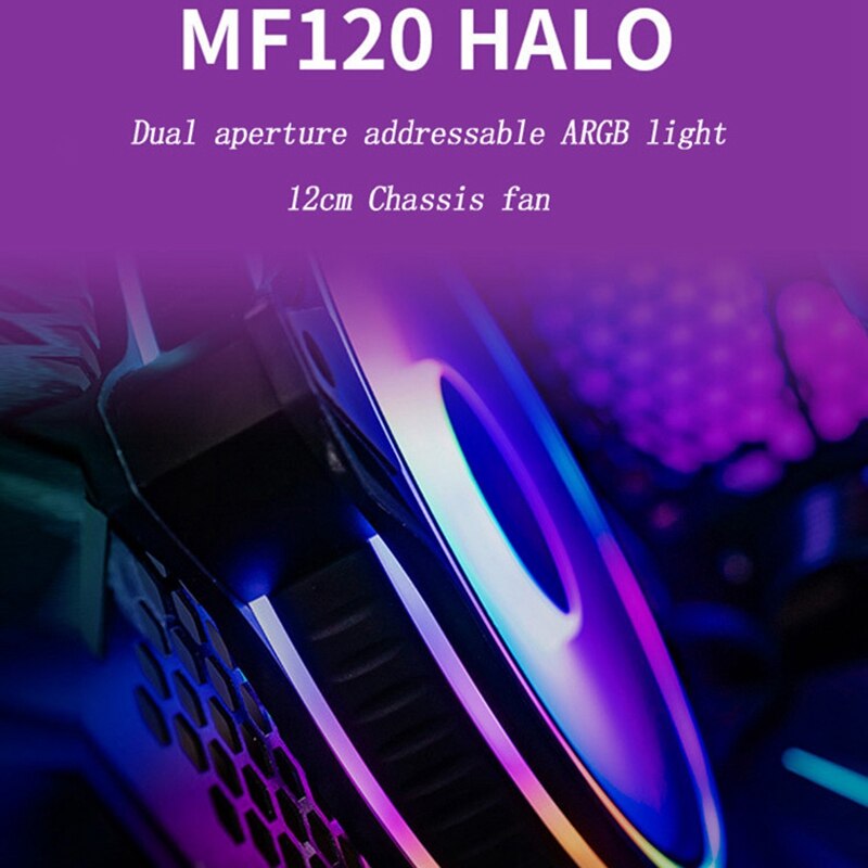 Cooler Master MF120 HALO 5V 3PIN ARGB 12cm PWM Addressable Mute Chassis Fan 120mm Dual ARGB Light Effect Cooling Fan