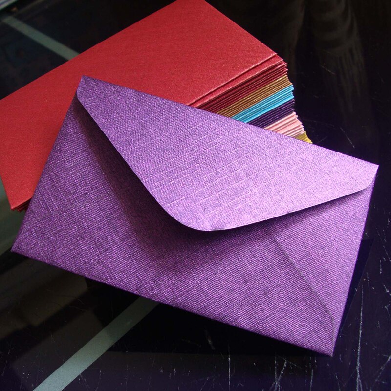 120 gsm guldpapir tomme minikonvolutter 6 x 10cm til vip kreditkort bankkort: Lilla