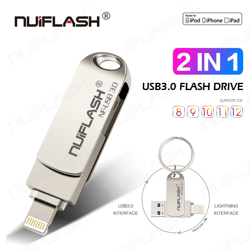 2.0Usb Flash Drive Voor Iphone 6/6S/6Plus/7/7Plus/8/X Usb/Otg/Lightning Pen Drive Voor Ios Externe Opslagapparaten