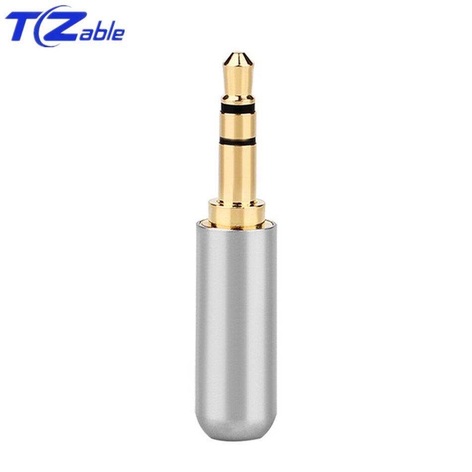 3,5mm Jack Audio Stecker Anschlüsse 3 Pole Solder Lautsprecher Stecker Für Upgrade Kopfhörer Kabel 7 Farben Gold Überzogene: Silver / 100pcs