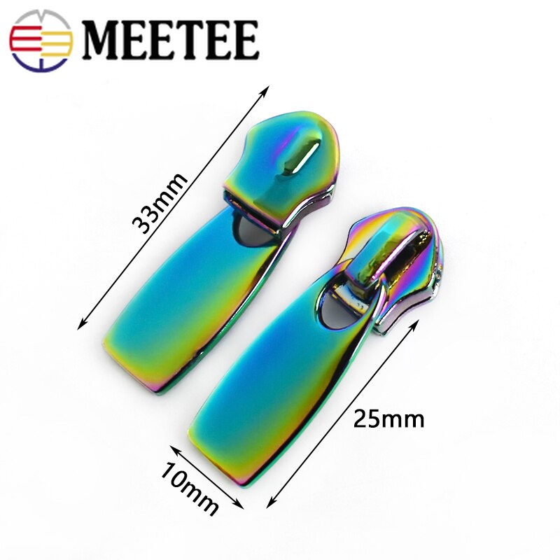 Meetee 10pcs 5# Zipper Silder for Nylon Zip for Jacket Pocket Zippers Head Puller DIY Zips Repair Replacement Sewing Accessories