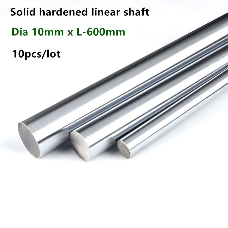 10pcs linear shaft rod Dia 10mm x length 600mm Cylinder Chrome Plated Liner Rods axis round bar SFC10x600mm CNC parts 3D printer