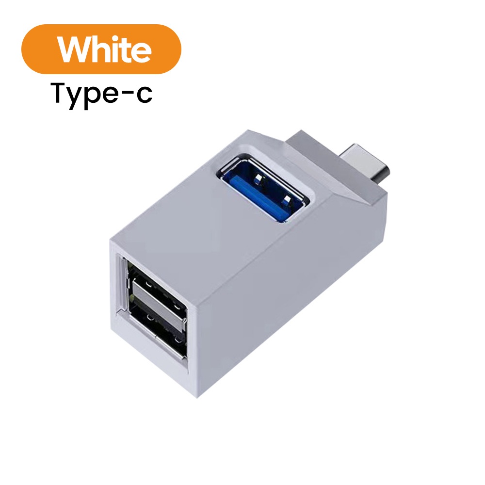 USB 3.0 HUB Adapter Extender Mini USB Splitter 3 in 1 USB Type C Hub Hoge Snelheid USB 2.0 Adapter voor PC Laptop U Disk Kaartlezer: orange