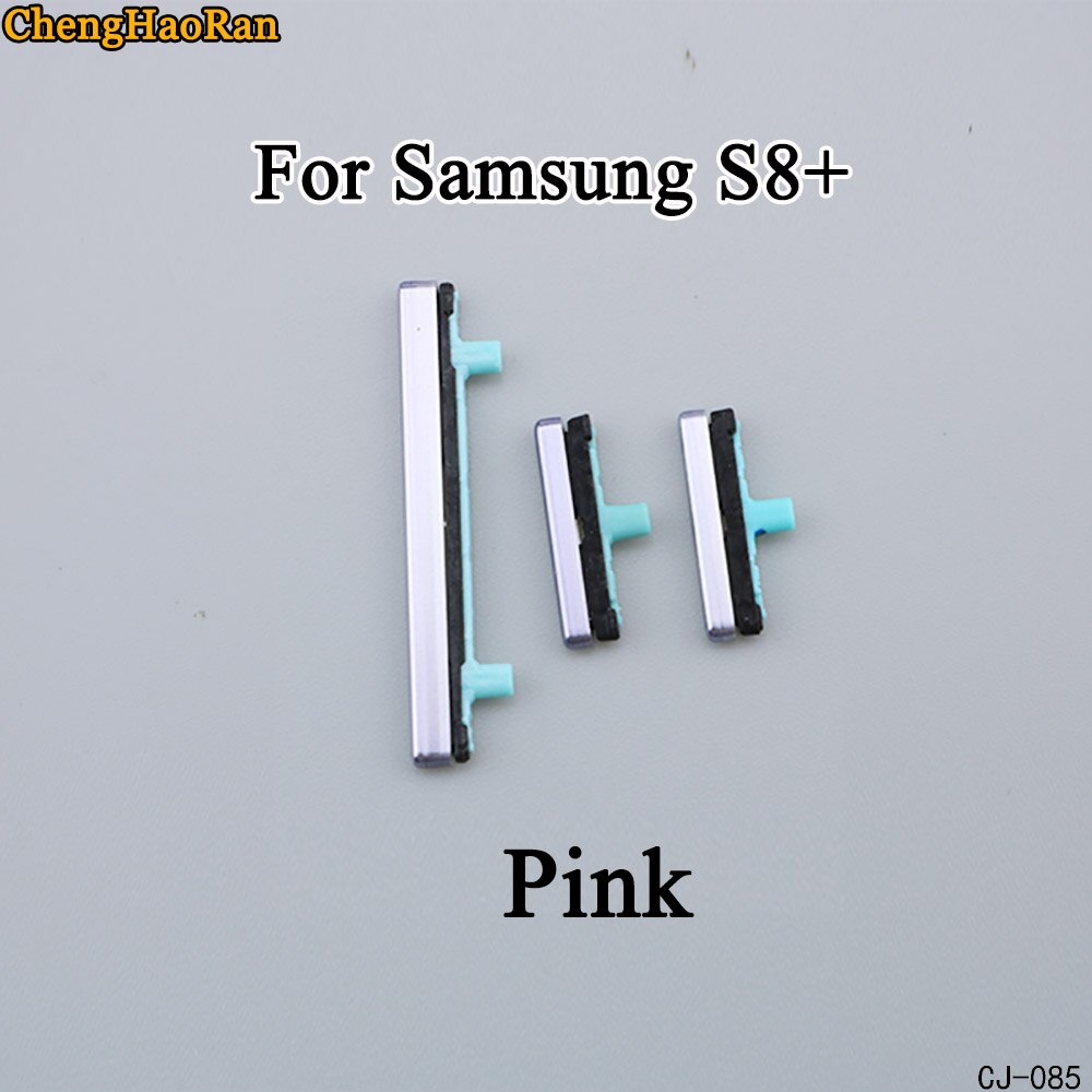 ChengHaoRan 1Set Side Button For Samsung S8+ Phone case side button switch power volume button repair parts replacement: 085-Pink