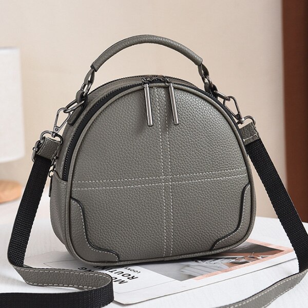 Hjphoebag solid pu läderväska damer crossbody messenger axelväskor vintage handväskor bolsa  yc351: Grå-b