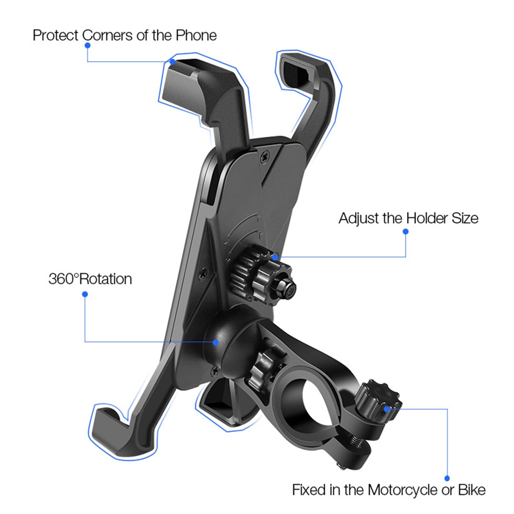 Soporte Universal para manillar de bicicleta y motocicleta, 360 giratorio, para iPhone X y Samsung
