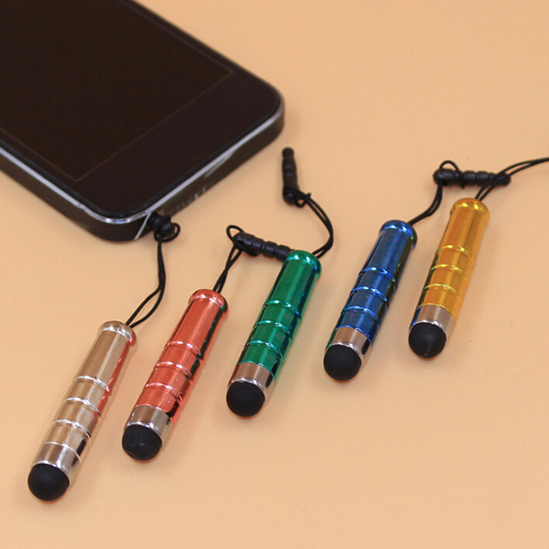 Portable 100pcs/lot Stylus Pen With Lanyard for Touch Screen Pen Mobile Phones Tablet Universal Pens Stationery Material Escolar