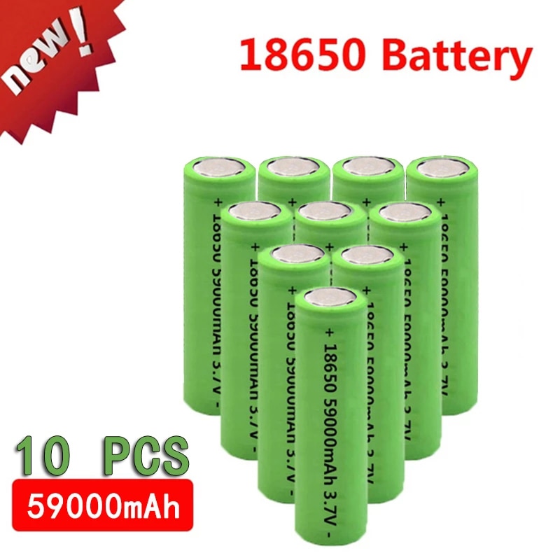 1-10PCS 59000mAh 18650 Factory Directly 3.7V High-capacity Lithium Ion Rechargeable Battery for Headlight Flashlight Charge