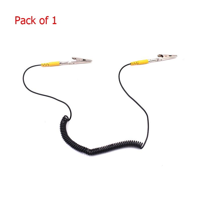 1.8M Extended Anti Static Wire With Double Clip PVC Electrostatic ESD Discharge Cable Reusable Connect to Ground Wire and Sets