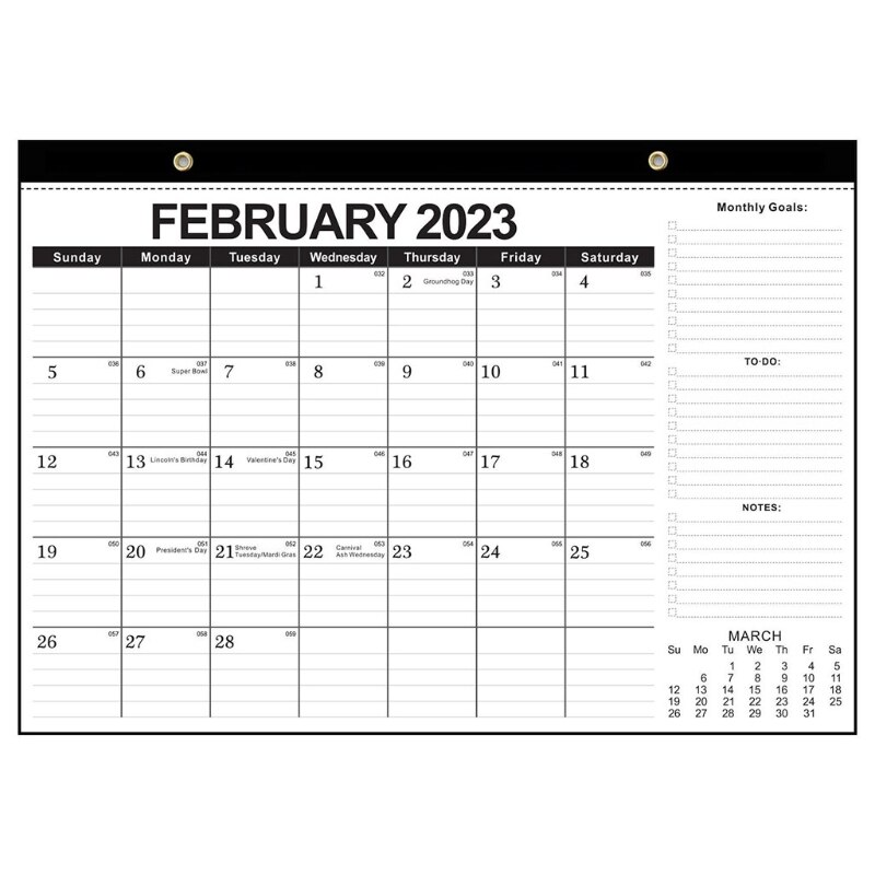 69HF Mini Desk Pad Calendar 2022-2023 Calendar Black English Classic Style Desktop Calendars for Home Bedroom Office Agenda