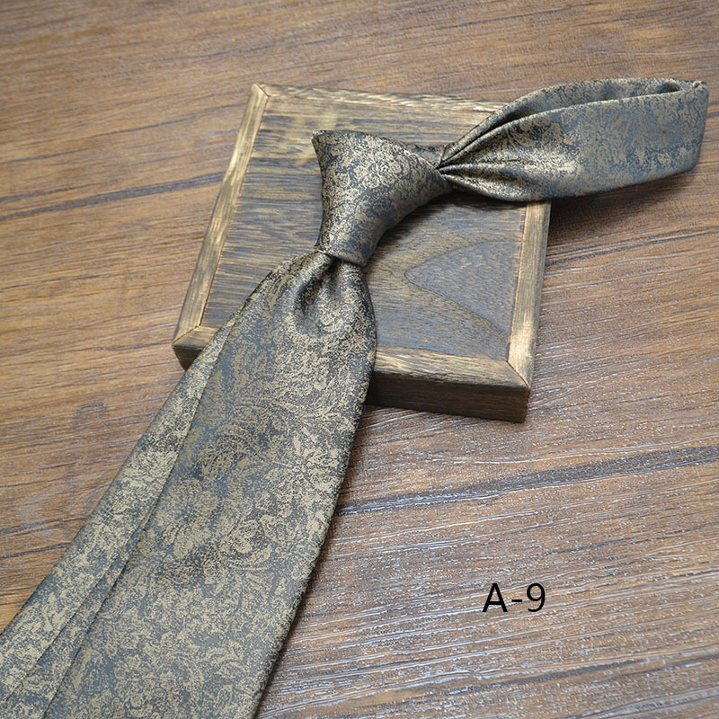 Nueva corbata clásica de poliéster de 8cm para hombre, corbata Retro de negocios con flores Jacquard, patrón de pescado, corbata marrón y negra, accesorios para de boda: Azul cielo