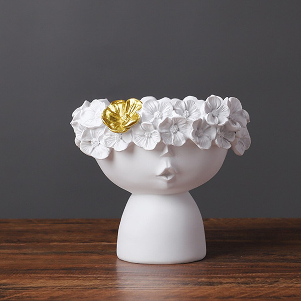 Apujent Face Flower Pot Head Planter Pot, Happy Pot Planter