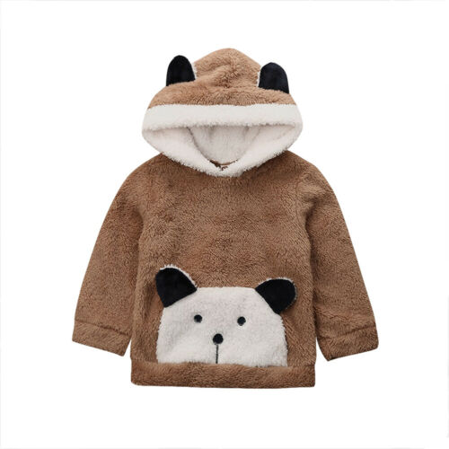 Citgeett Herfst Warm Winter Warm Peuter Baby Jongen Meisje Faux Fur Fleece Sweatshirt Hoodies Kleding: B / 3T