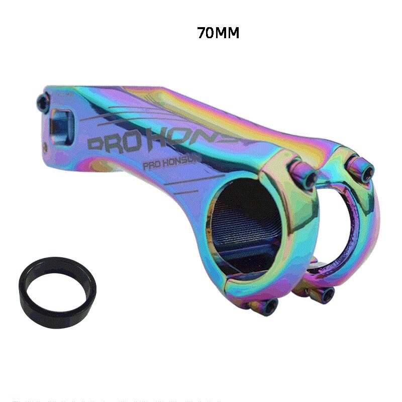 Rainbow MTB Bicycle Stem Mountain Road Bike Stem -17 Degree 70mm 90mm XC AM DH Bike Handlebar Colorful Stem Bicycle Parts: 70mm