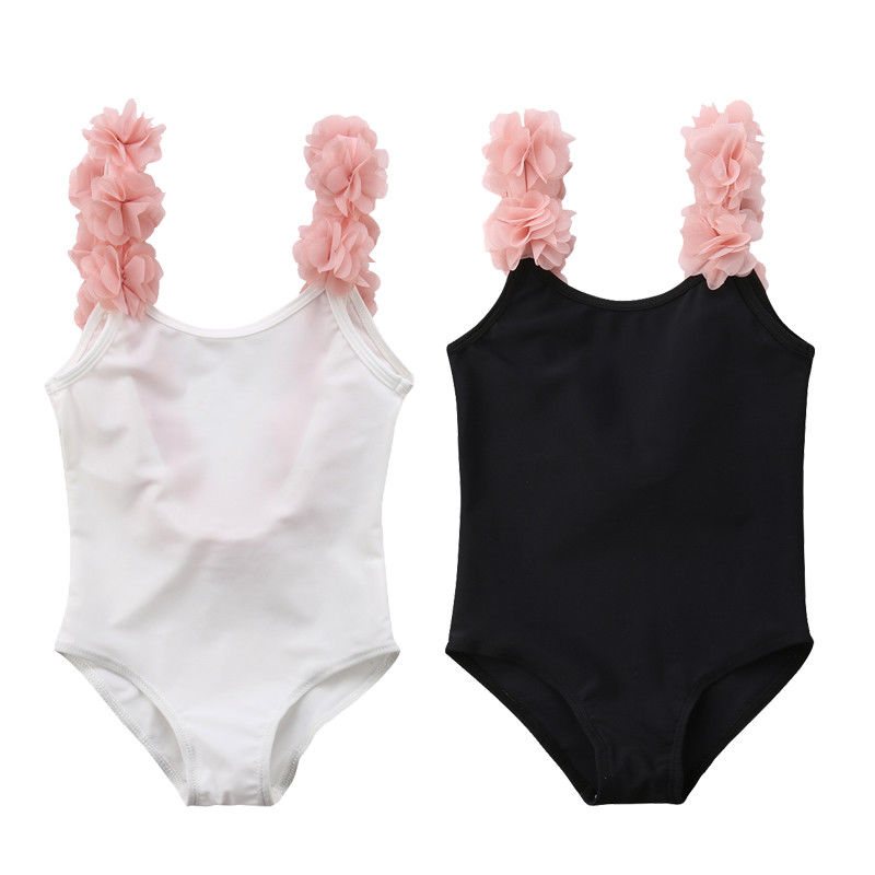 Børn baby piger blomst rygløst badetøj bikini tankini badedragt badedragt børnetøj 2-7y
