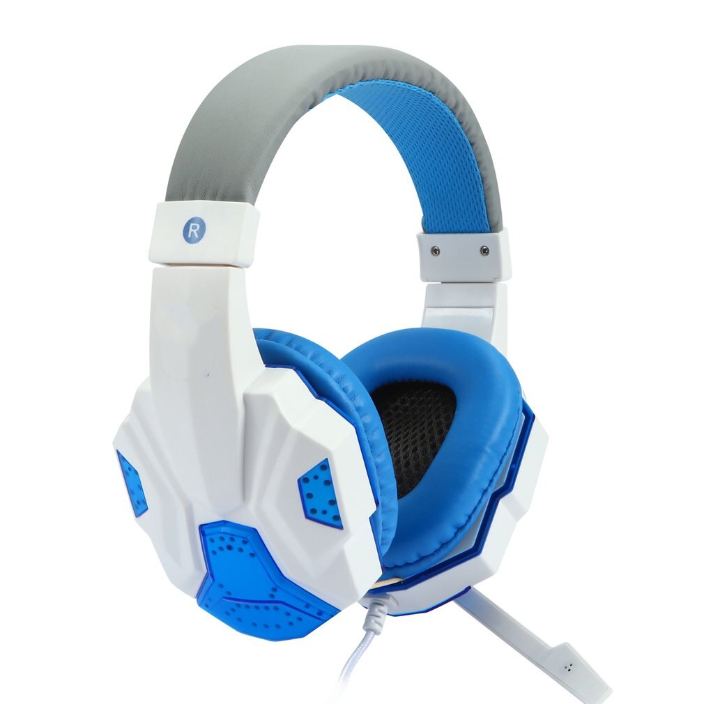 Gaming headset hörlurar trådbundna gamer hörlurar stereoljud headset med mic led ljus för dator pc gamer