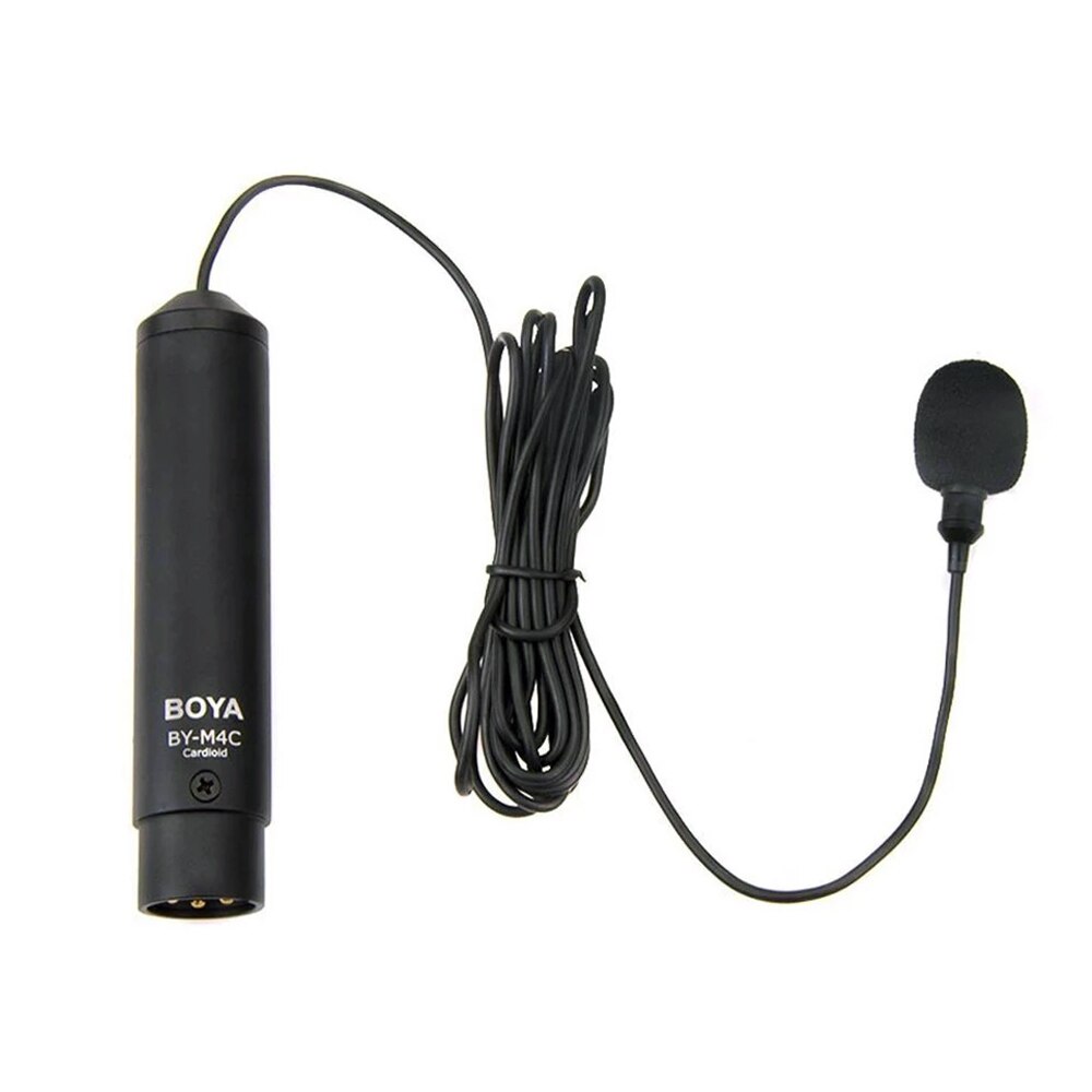 BOYA BY-M4C Clip-On Cardioid XLR Lavalier Microphone Condenser Mic for Camcorders Zoom Audio Recorder Video Record