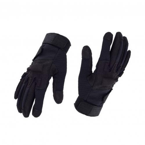 Men Gloves Full Finger Anti Slip Adjustable Outdoor Cycling Climbing Protective Gloves Breathable Soft Outdoor Sports Gloves: Black / L