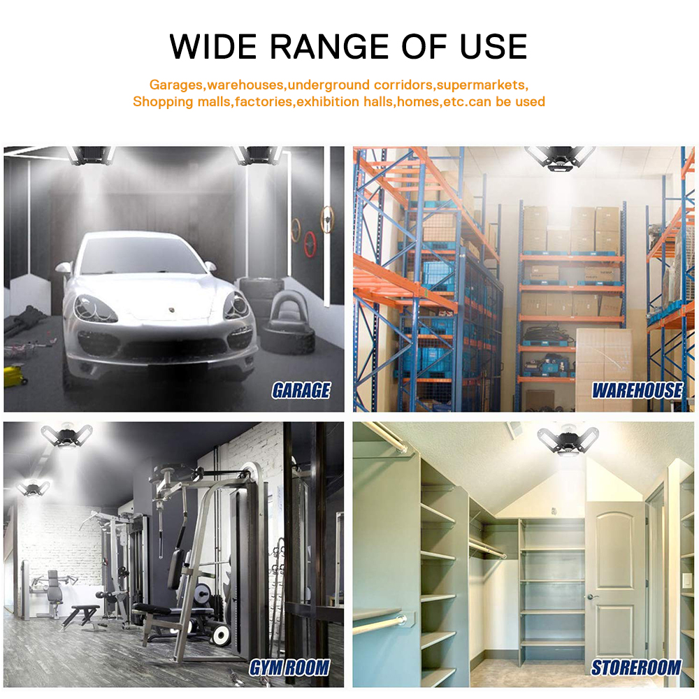 Lâmpada de led ufo e27, luz alta para garagem, 40w, 85-265v, para posto de gasolina, cobertura, oficina, campo de futebol