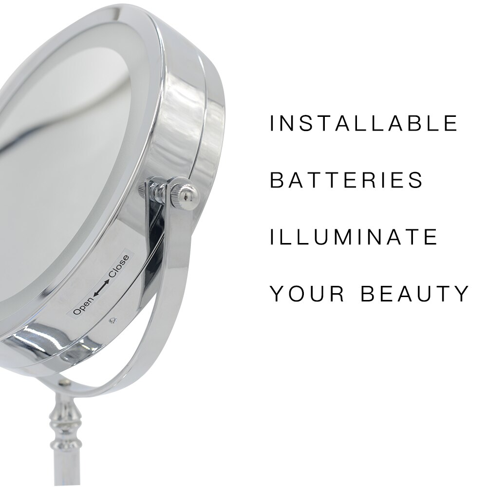 LED Lights Makeup Mirror 5X Desktop Vanity Mirror Double Sided Backlit Cosmetic Mirrors