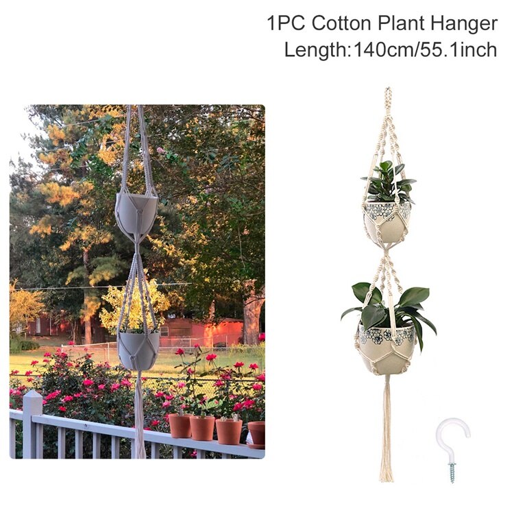 Handmade Macrame Plant Hanger Flower Pot Hanger Flowerpot Net Hanging Basket for Plants Hanger for Wall Decor Countyard Garden: Style 12
