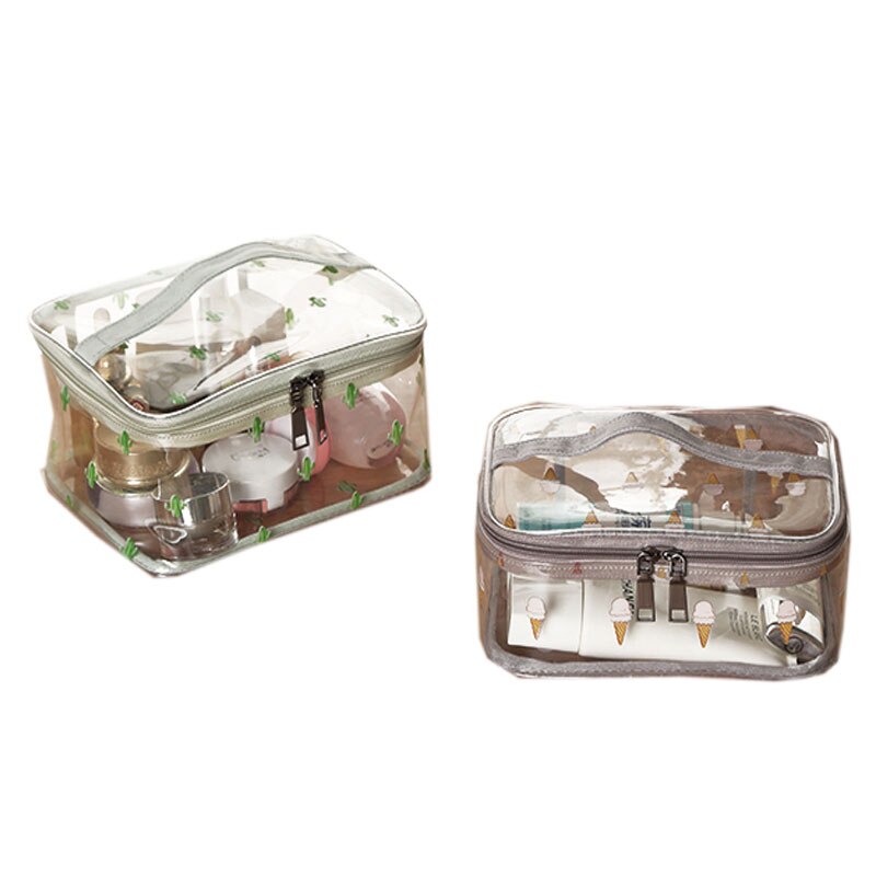 Durable Wasserdicht PVC frauen Reise Kosmetik Tasche Verdickt Transparent Multi Zweck Zipper Make-Up Tasche
