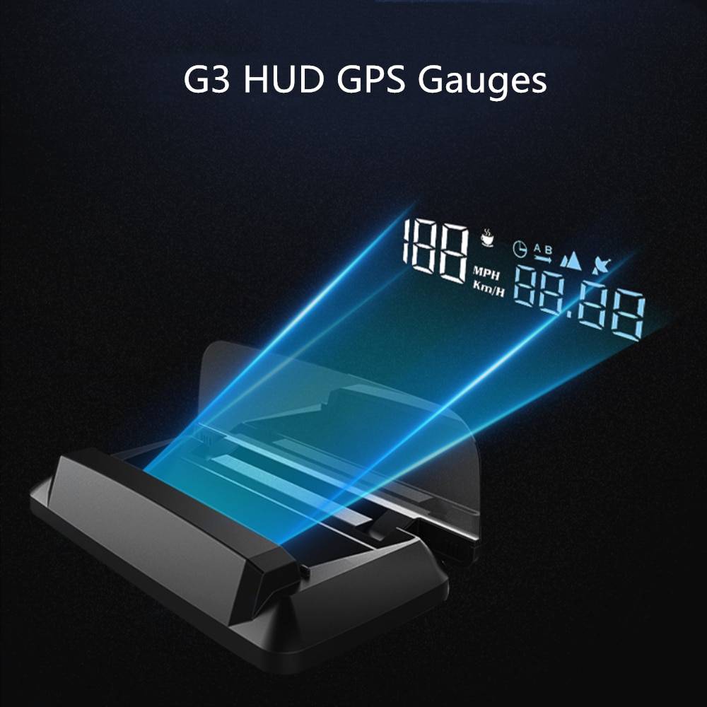 G3 Smart Car Head Up Display GPS Speedometer For Vehicle Motorcycle Digital Speed Projector With Hood HUD Car Electronics