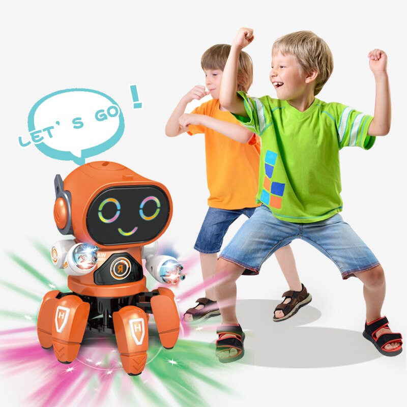 Elektrische Zes-Klauw Robot Speelgoed Intelligente Robot Mini Wandelen Zingen Dansen Rc Robot Speelgoed Led Light Kids Educatief Speelgoed