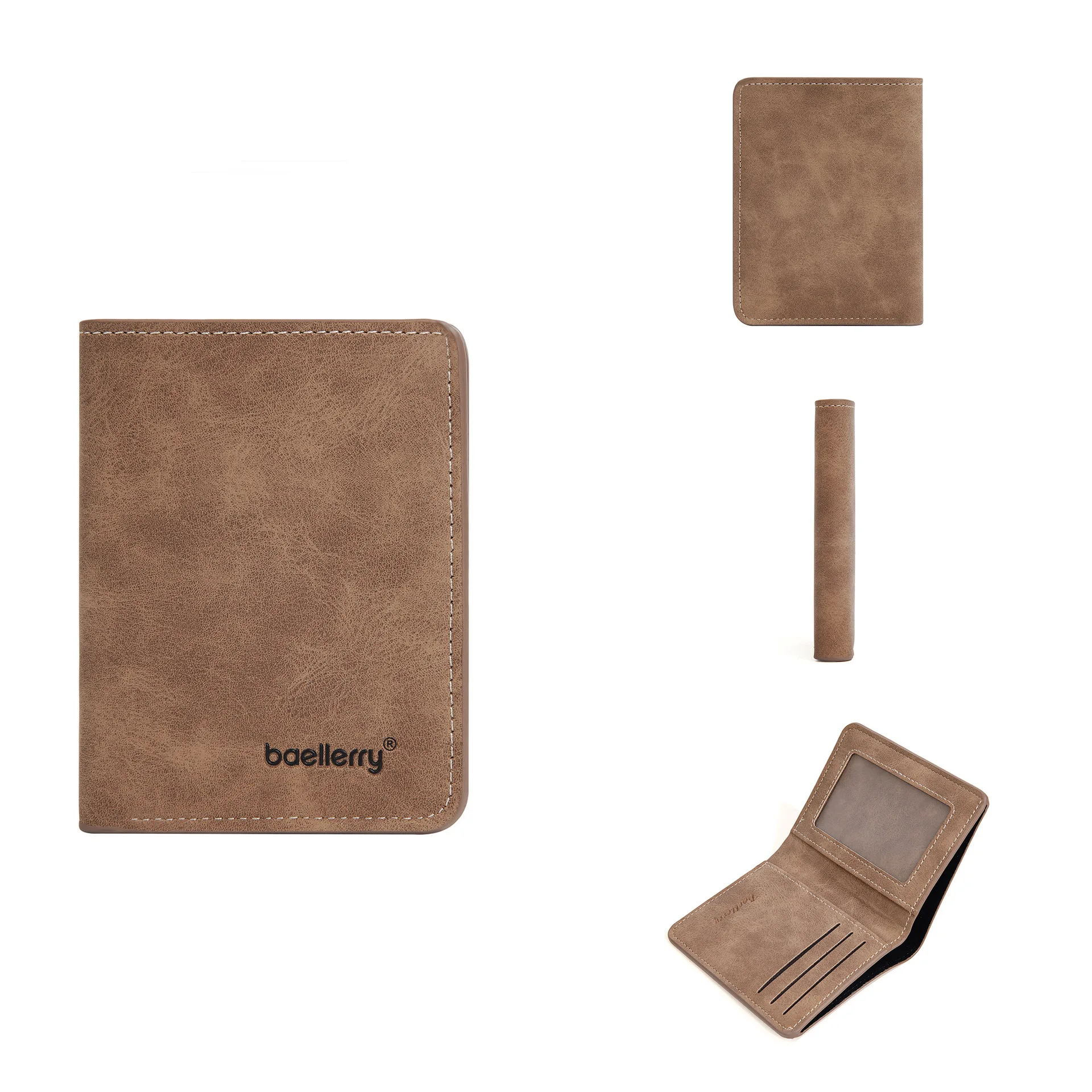 Herren-Geldbörse, schmal, geschliffenes Leder, Multi-Kartenhalter, minimalistisch, lässig, Geschäft-Geldbörse für Herren, kompakt, multifunktional, kurze Geldbörse: Blau
