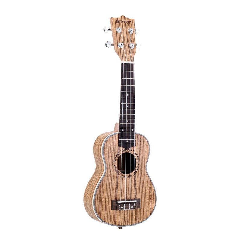ammoon 21" Ukulele Acoustic Ukelele Zebrawood 15 Fret 4 String Ukulele 21" Musical Stringed Instrument: Default Title