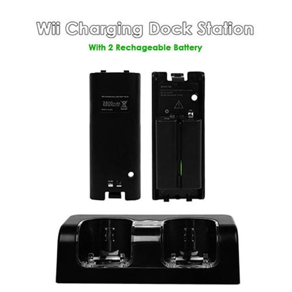 Wii Controller Charger Dock Station - Includes 2 or 4 Rechargeable Batteries - Game Accessories for Nintendo Wii
