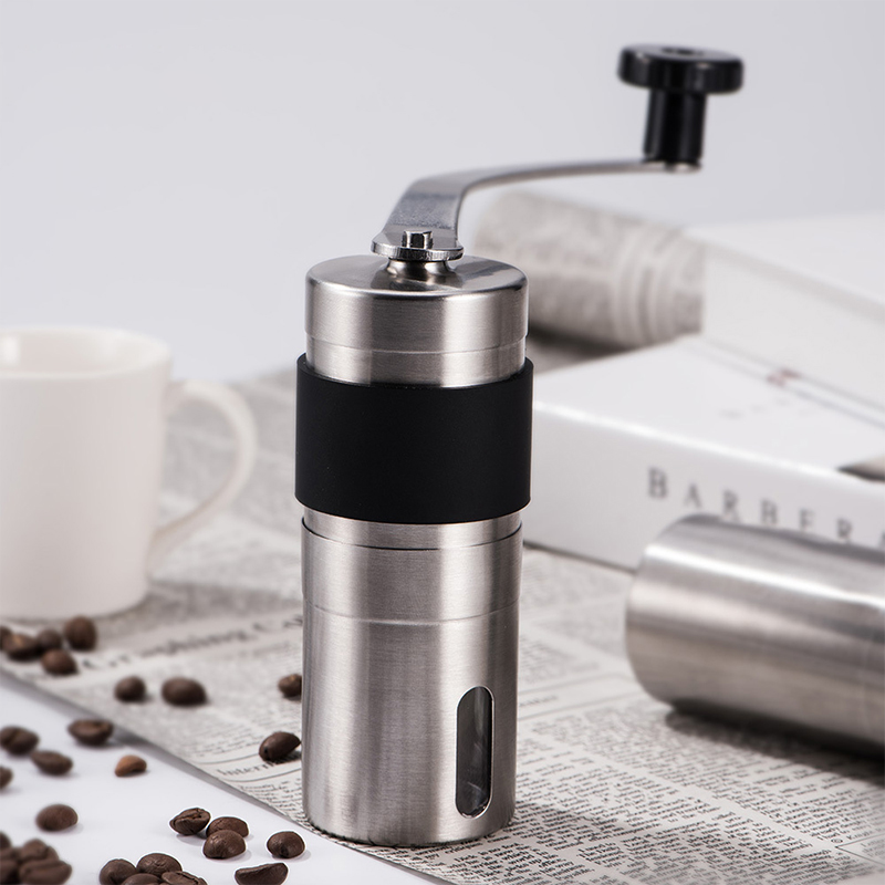 Mini Handleiding Koffiemolen 304 Rvs Verstelbare Koffiemolen met Opslag Rubber Loop Cleaning Kitchen Tools