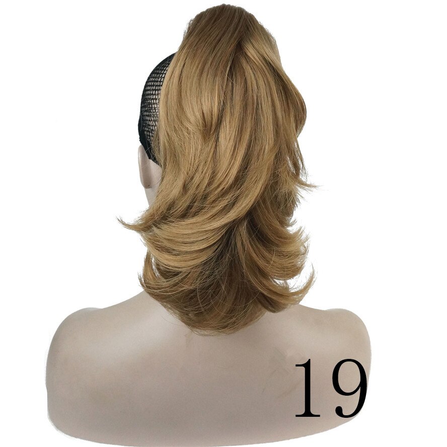 Strongbeauty crush claw clip hestehale hairpiec kort rett dobbeltbruk stylet hårforlengelse syntetisk: 19