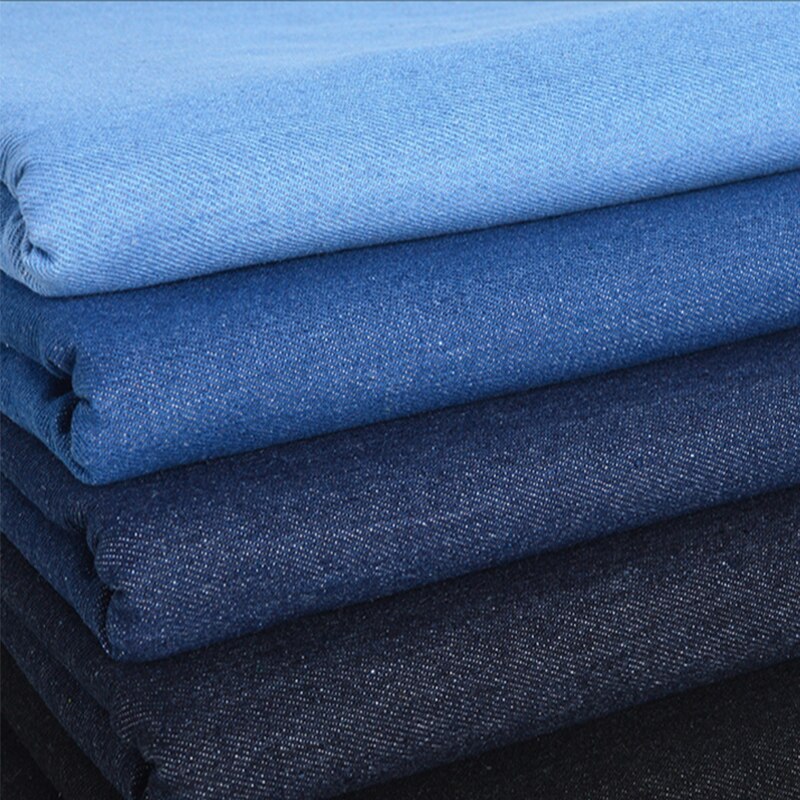 Washed Denim Fabric By The Meter for Sewing Jeans Shirts Clothes Thin Plain Blue Black Cloth Coats Thickened Winter Cotton Soft