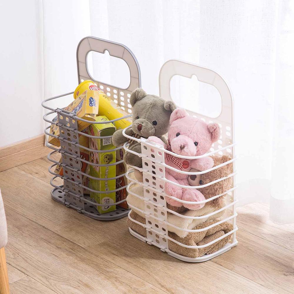 Foldable Laundry Basket Plastic Wall Dirty Clothing Storage Basket Home Portable Large Laundry Hamper Home Organizer Space Save