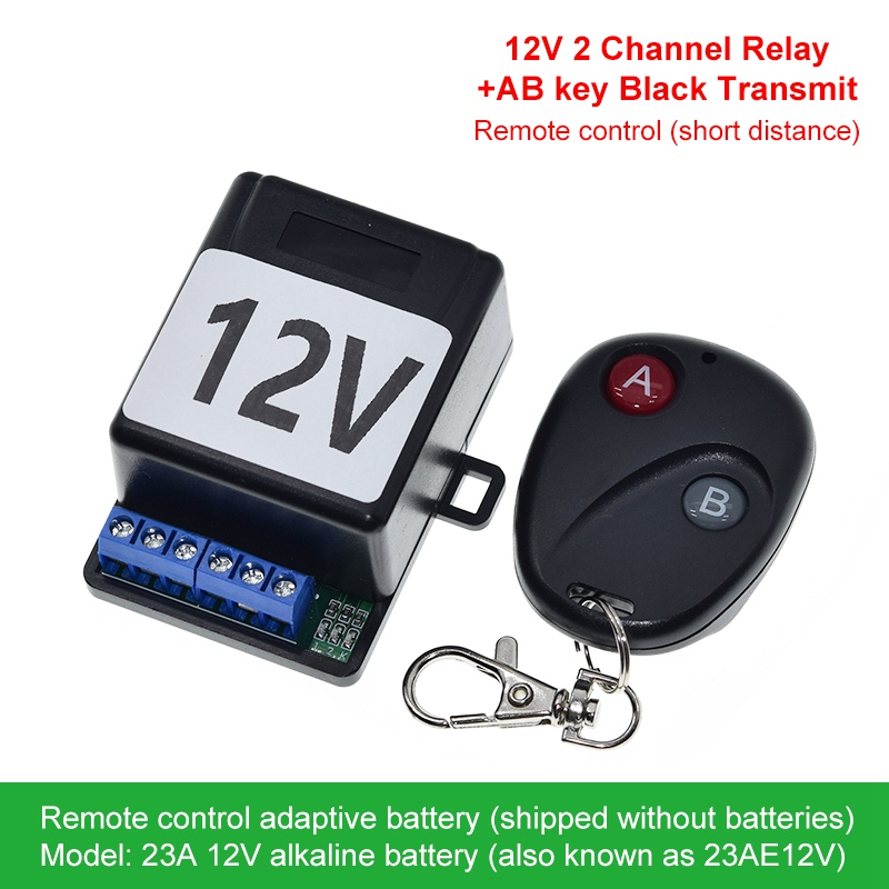 433Mhz RF Remote Control Wireless Switch DC 5V 12V 1CH 2Way Relay Receiver and 2CH Transmitter For Door Electromagnetic Lock: RED