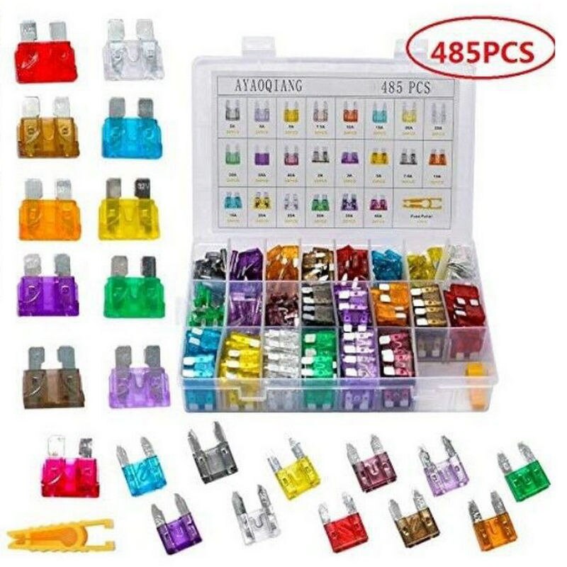 Multi Specification Car Truck Fuses Box Set 2A 3A 5A 10A 15A 20A 25A 30A 35A Amp Fuse Set for Car Truck Boat Motorcycle: 485pcs kit