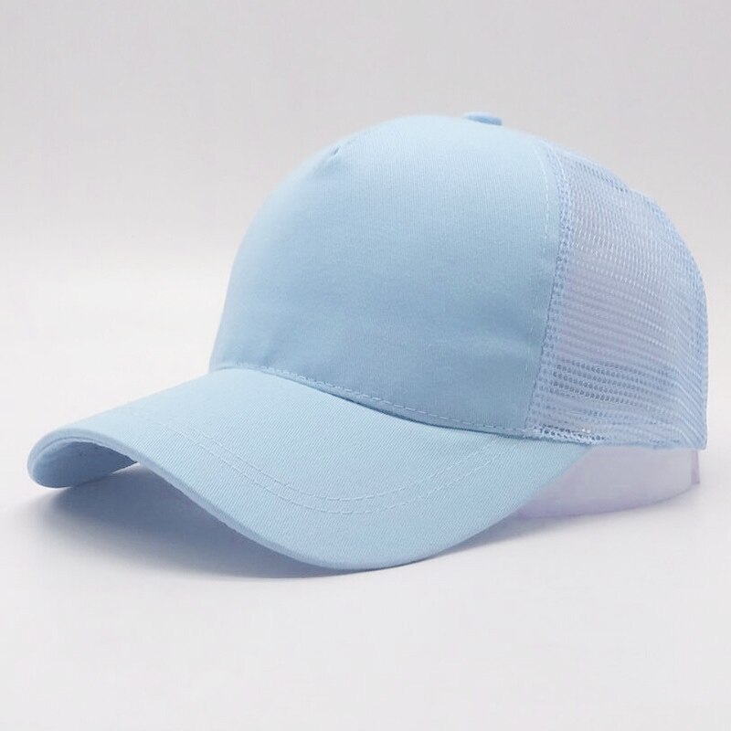 Berretto da Baseball a rete Casual estivo cappello da Baseball a coda di cavallo da donna Sport femminile cappellini Hip-Hop Snapback regolabili cappelli da sole: blue 1