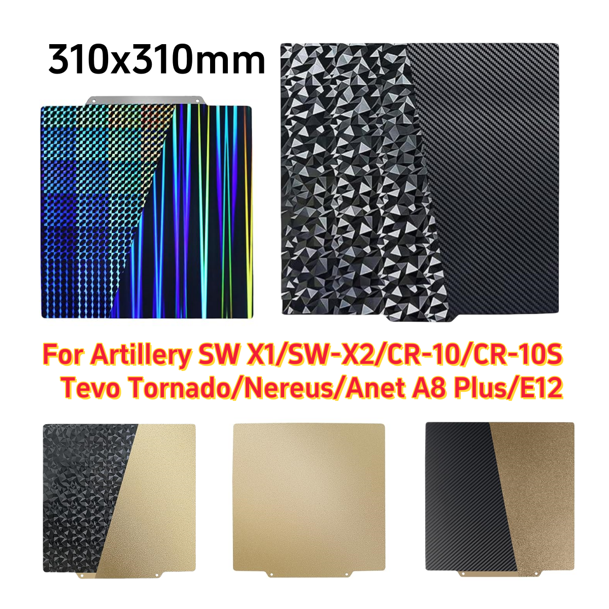 310x310mm per Artiglieria Sidewinder X2 X1 Lenzuolo Pei Cr10 310x310 Lenzuolo Letto Riscaldato Letto Magnetico Pei Costruire Piastra Aggiornamento