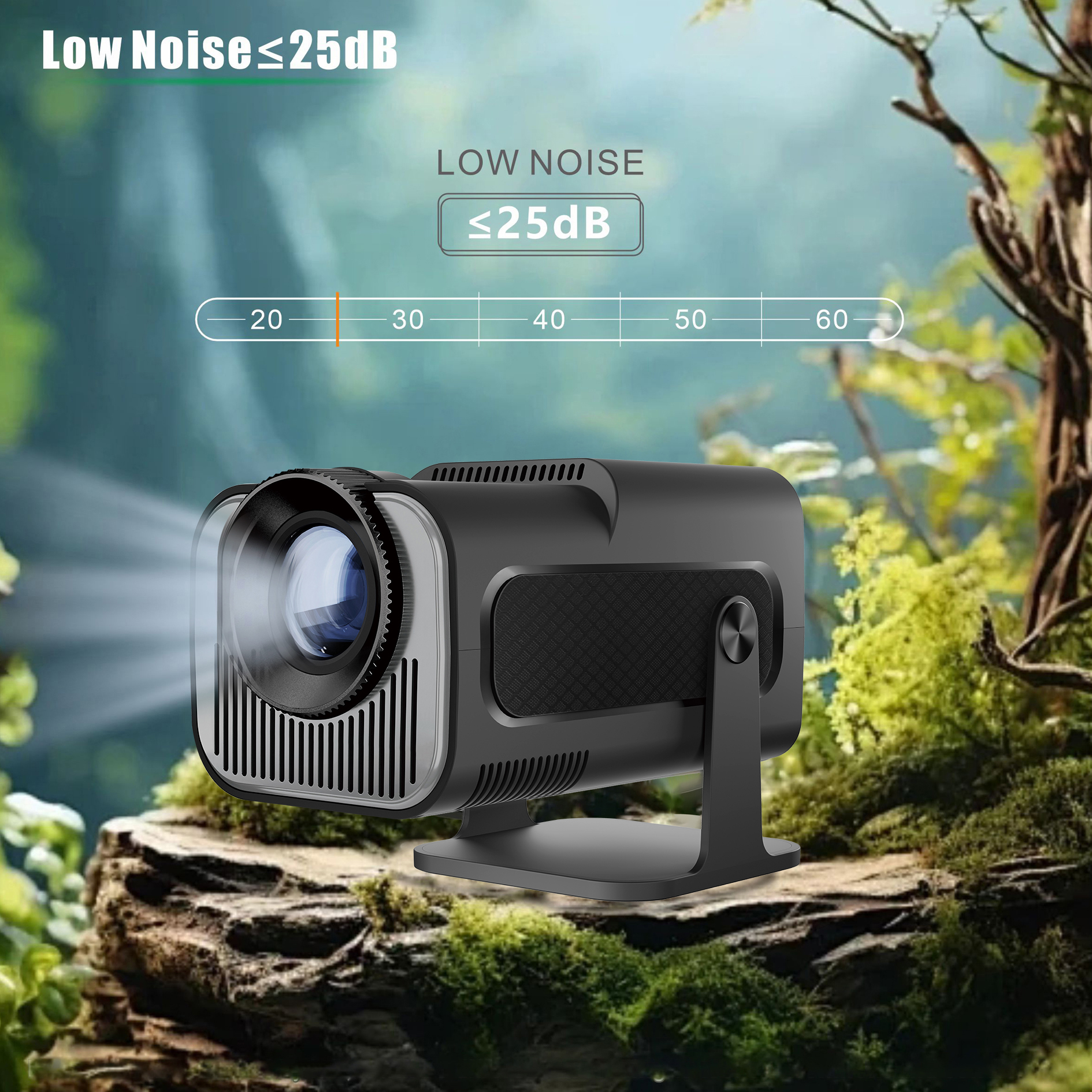HY320Mini 720P Android 11 4K Heimprojektor 320ANSI Dualband Wifi6 Wireless 5.0 Cinema Outdoor Portable 180 ° Rotierender Projektor