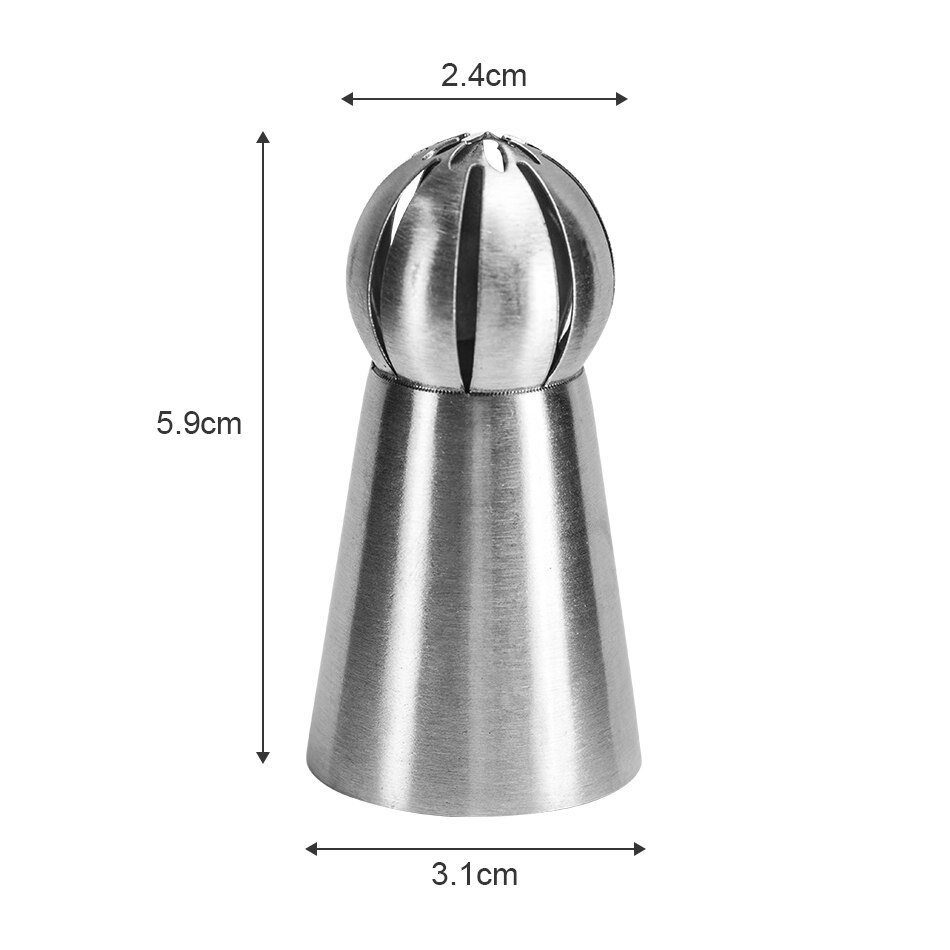 Vogvigo Russische Bal Nozzle 1Pc Rvs Bakkerij Accessoires Cake Decorating Nozzle Tips Cake Decoratie Sugercraft Pastry