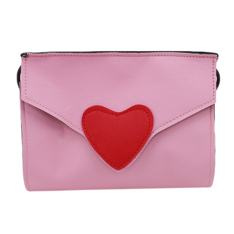 Kjærlighets hjerte mønster kvinner pu lærvesker budbringer bag mini skulderveske 3 farger