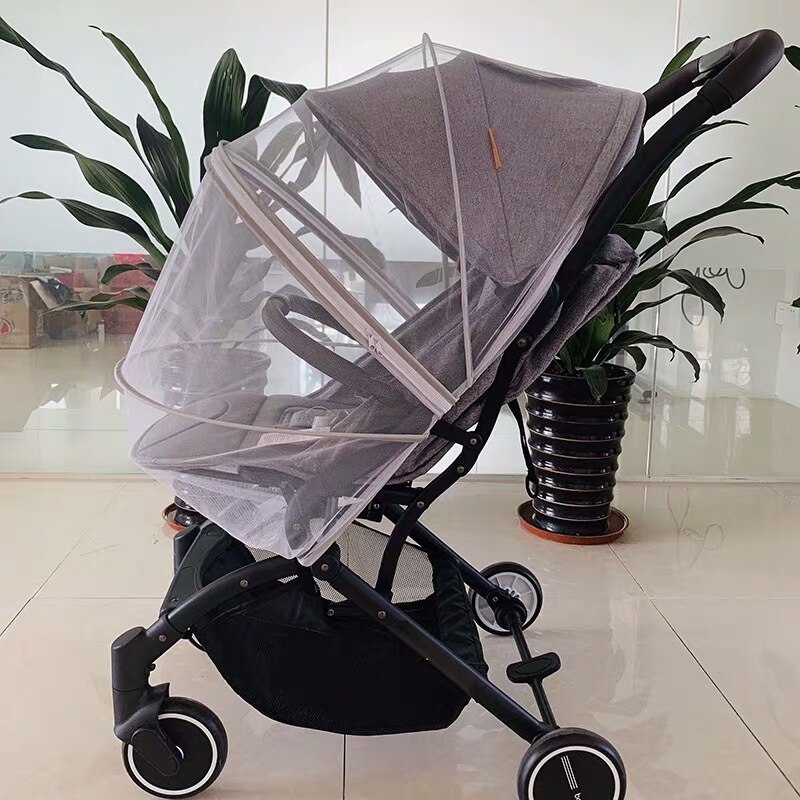 Accessoires de Protection contre les insectes volants, berceau pour enfants, Buggy en maille, couverture complète, filet anti-moustiques sûr, poussette pour bébé: GRIS