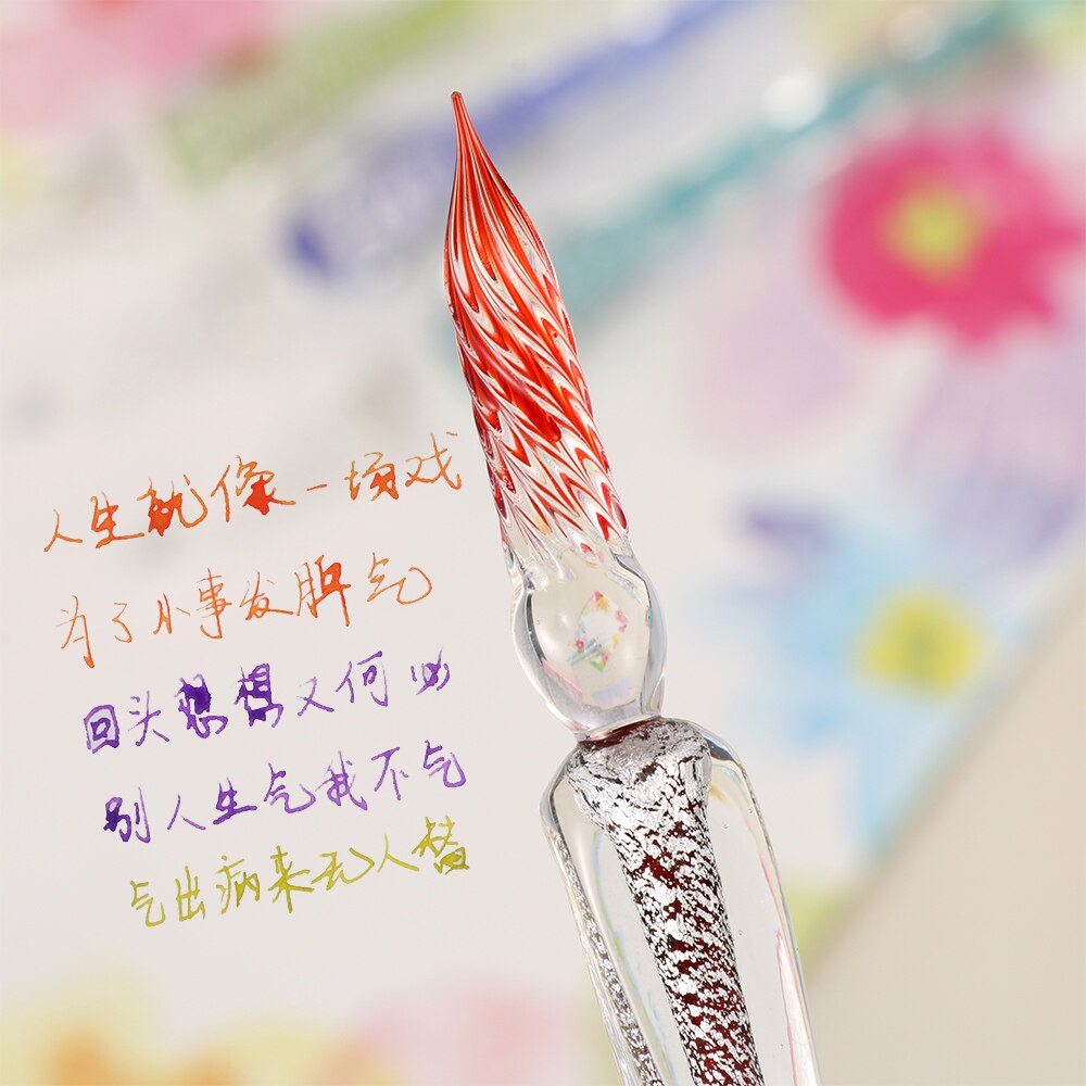1PC Vintage Glass Dip Dipping Pen Art Painting Supplies Filling Ink Signature Calligraphy Fountain Pen Dip Pen