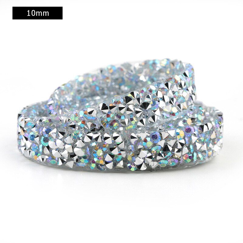 Dżetów wykończenia poprawka 1 stoczni Strass szycia taśmy Rhinestone aplikator wstążka z dżetów żelazko na ubrania akcesoria: 1cm - clear AB