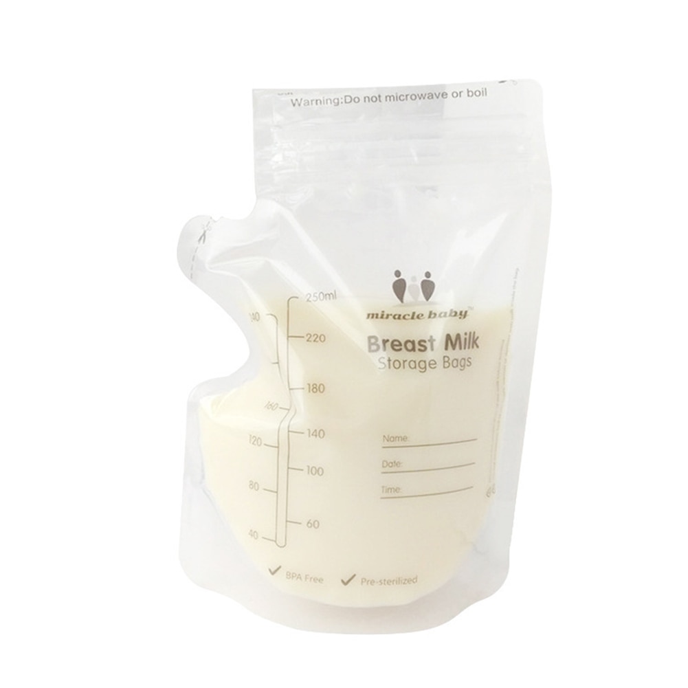 30 stk 250ml præ-steriliseret fryser gennemsigtig forseglet modermælk madopbevaring frisk mælk pose ammetilbehør babyfodring
