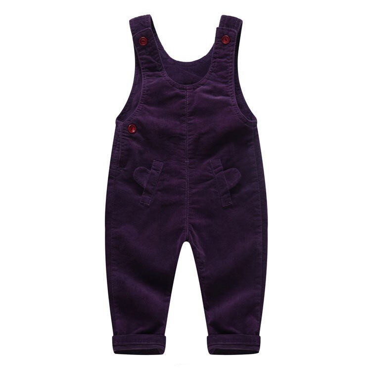 Baby herfst jumpsuit corduroy mooie zak unisex overall effen knoop peuter meisjes jongens jumpsuits kinderbroeken